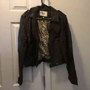 papaya leather jacket